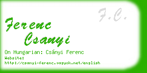 ferenc csanyi business card